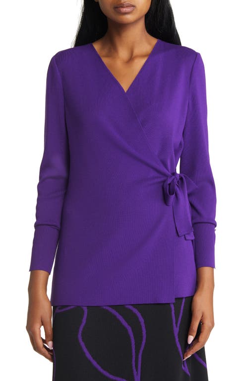 Ming Wang Wrap Tunic Sweater in Valient Purple