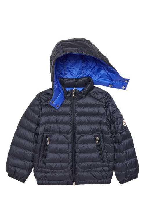 Moncler Kids' Lauros Hooded Down Puffer Jacket in Blue at Nordstrom, Size 8Y