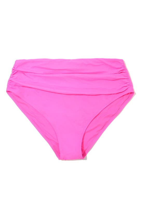 Shop Hanky Panky Ruched High Waist Bikini Bottoms In Unapologetic Pink