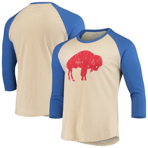 Buffalo Bills Fanatics Branded Women's Durable Raglan 3/4-Sleeve T-Shirt -  White/Royal