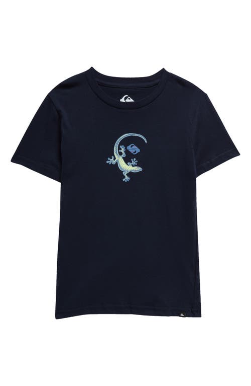 Quiksilver Kids' Gecko Cotton Graphic T-Shirt in Dark Navy 