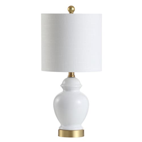 Jonathan Y Perry Ceramic/metal Led Table Lamp In White