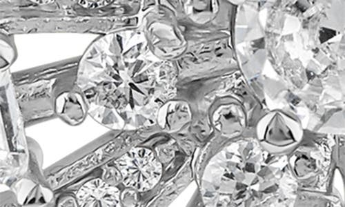 Cz By Kenneth Jay Lane Cubic Zirconia Fan Earrings In Silver