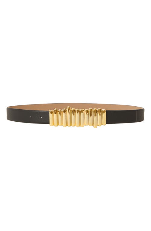 Shop B-low The Belt Vesna Leather Belt In Black Gold