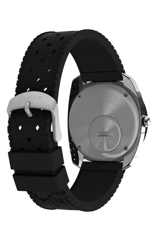 Timex ® Q Reissue 1971 Velocity Rubber Strap Watch, 36mm In Black
