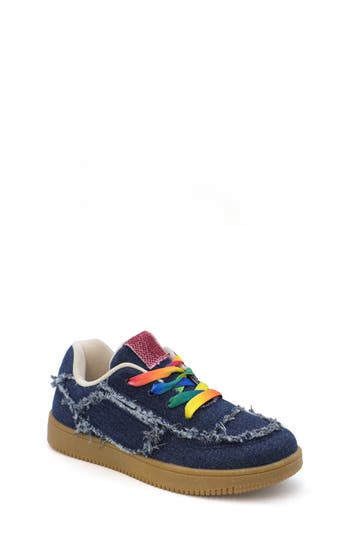 Yoki Kids' Madrid Distressed Denim Sneaker In Denim