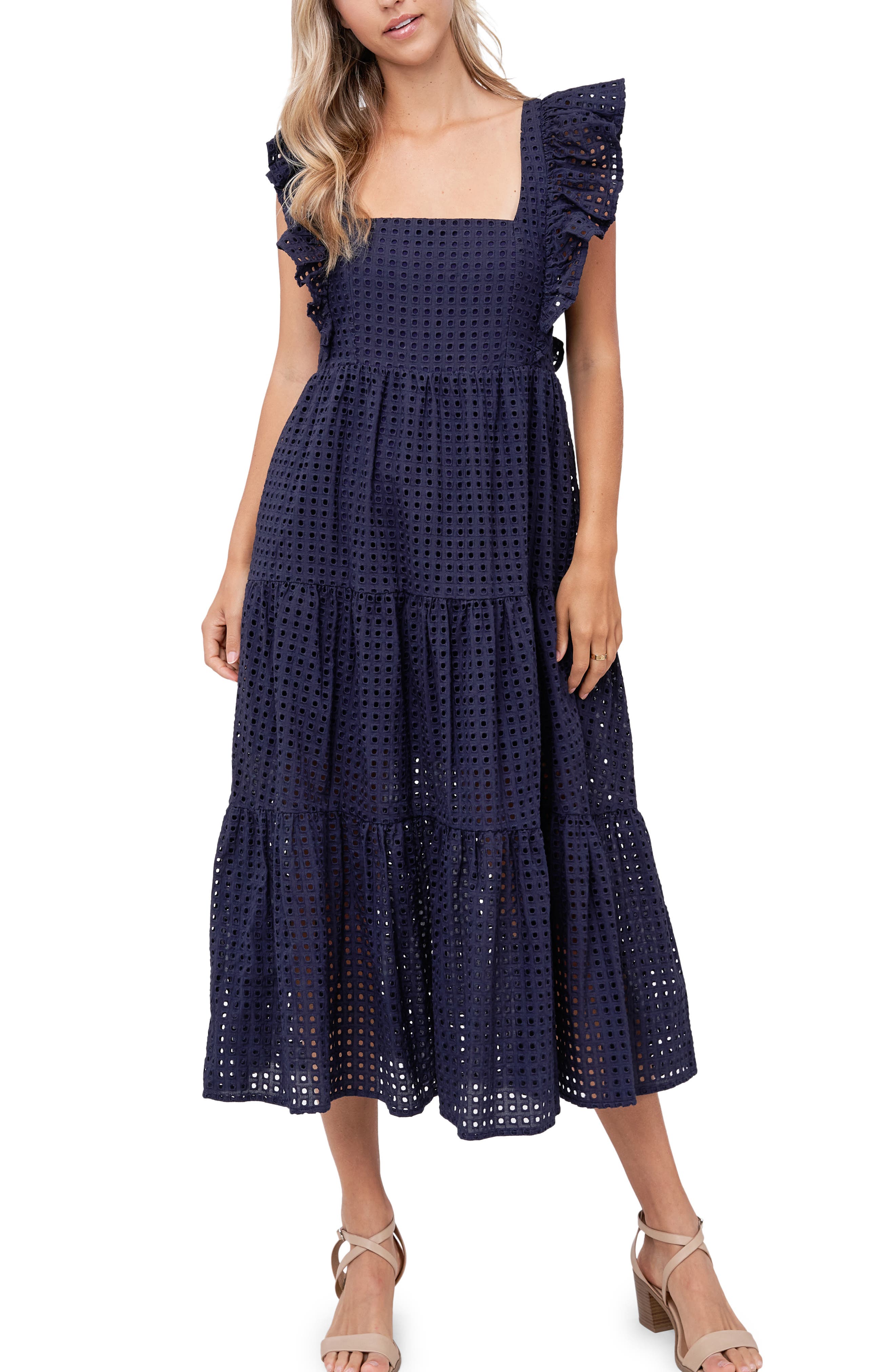 cap sleeve midi dress