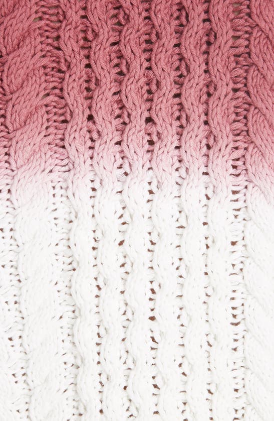 Shop Sies Marjan Dip Dye Cable Knit Sweater In Dark Salmon/ Dusty Green