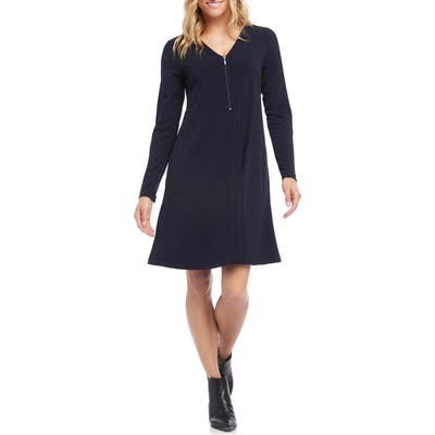 Karen Kane V-Neck A-Line Dress, Blue