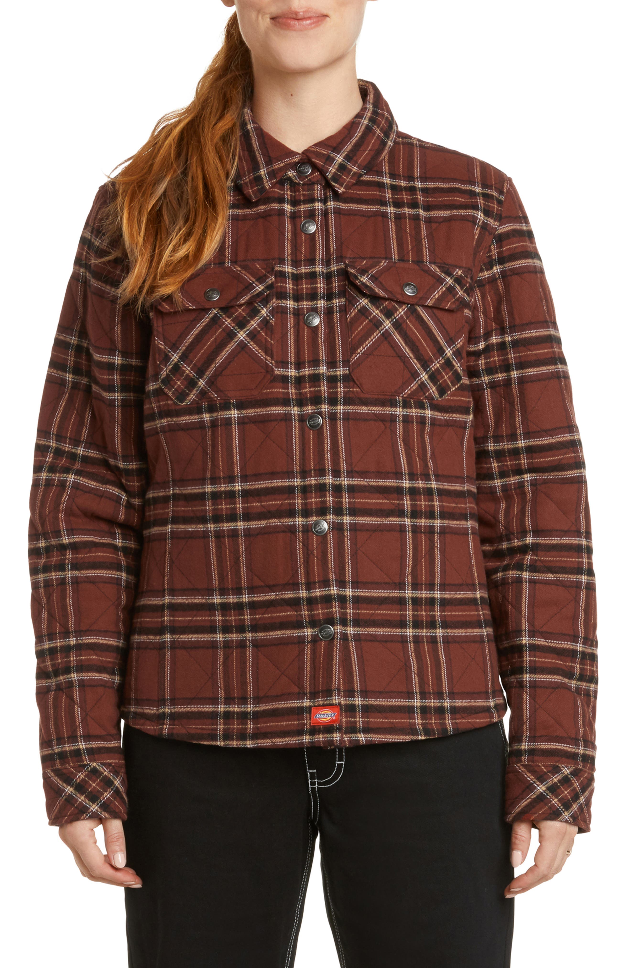 dickies quilted shirt jacket
