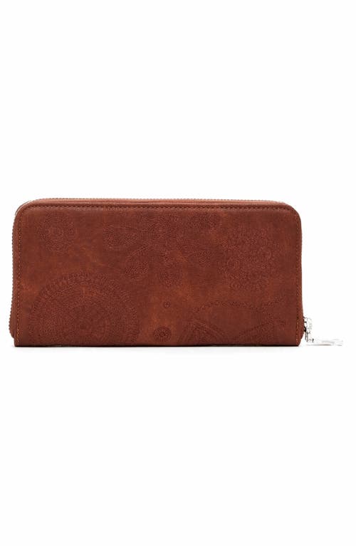 Shop Desigual Mone Dejavu Faux Leather Wallet In Brown