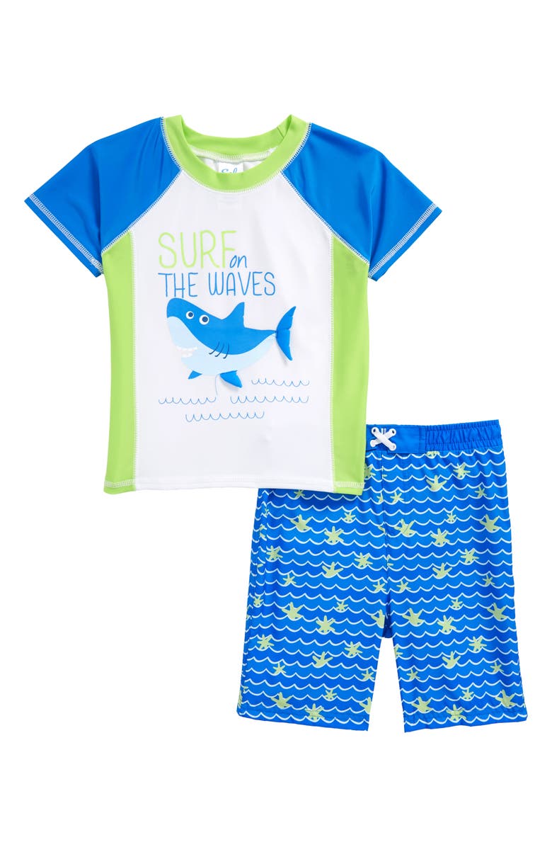 Sol Swim Shark Surf Two-Piece Rashguard Swimsuit (Toddler Boys & Little ...