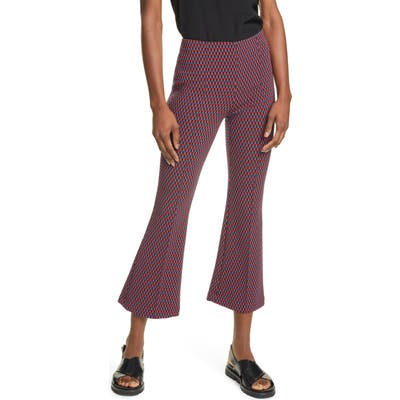 Smythe Geo Pattern Crop Flare Pants, Black
