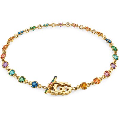 Gucci Running G Semiprecious Stone Linear Bracelet
