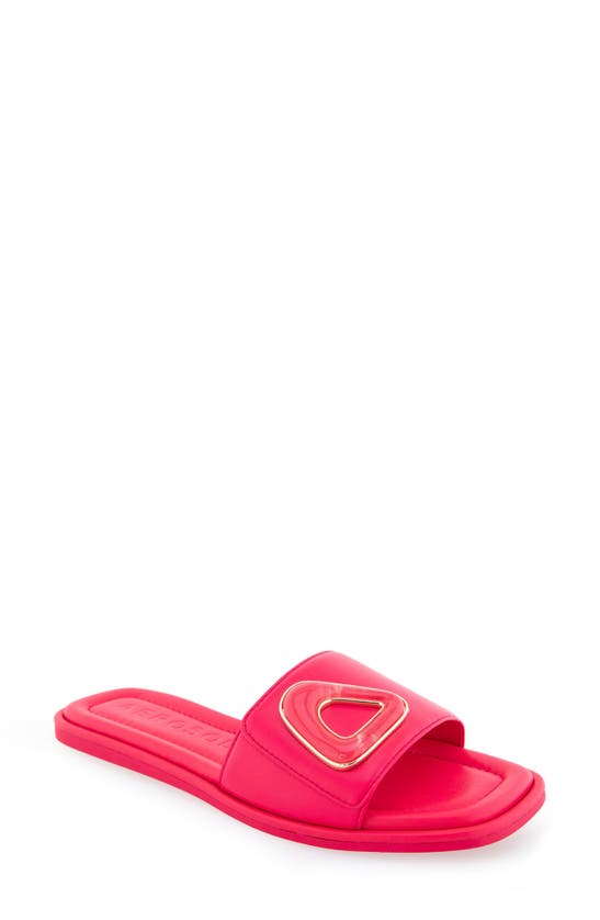 Shop Aerosoles Blaire Buckle Slide Sandal In Virtual Pink Leather