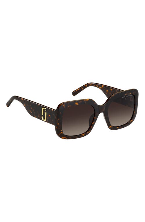 Marc Jacobs 53mm Gradient Square Sunglasses In Havana/brown Gradient