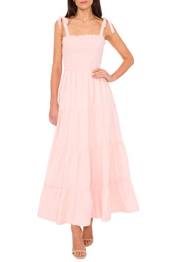Halogen ® The Strap Smocked Maxi Sundress In Pink