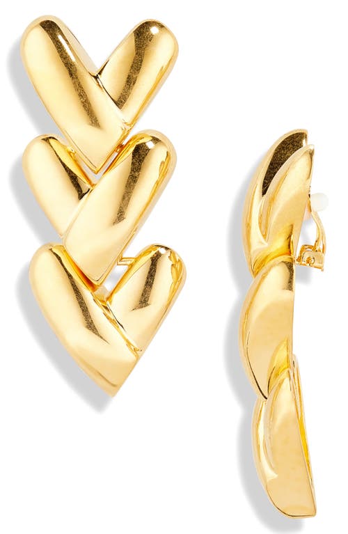 Shop Tom Ford Love Clip-on Earrings In 1y049 Vintage Gold