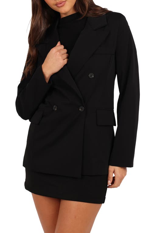 Petal And Pup Petal & Pup Juliette Check Double Breasted Blazer In Black