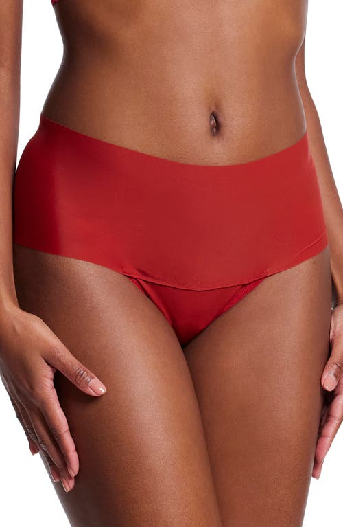 Shop Hanky Panky Breathe High Waist Thong In Sundried Tomato Red