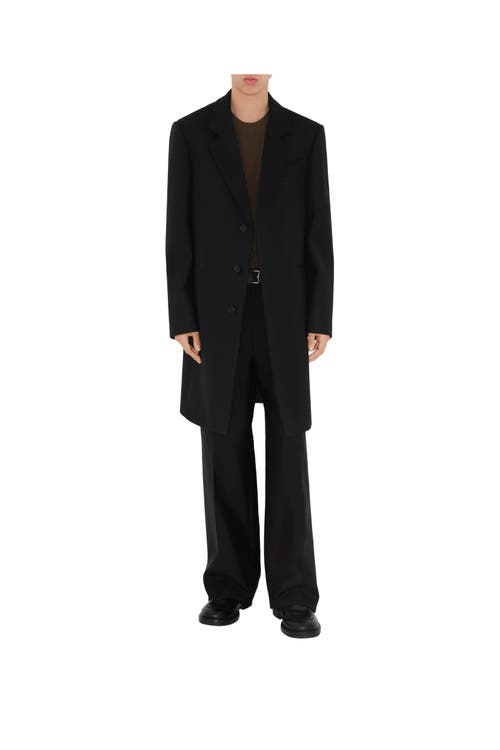 Burberry Wool Single-breasted Tailored Coat In Black
