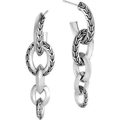 John Hardy Classic Chain Knife Edge Interlocking Drop Earrings