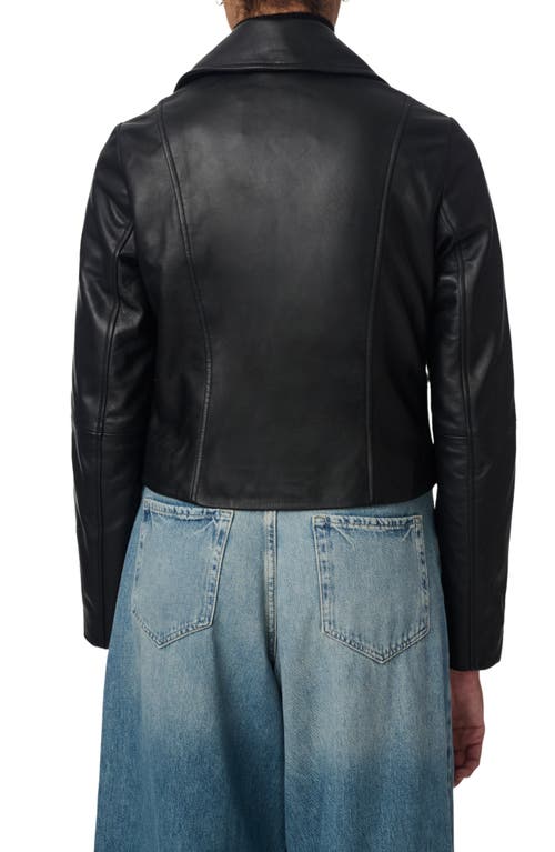 BERNARDO BERNARDO CROP LEATHER MOTO JACKET