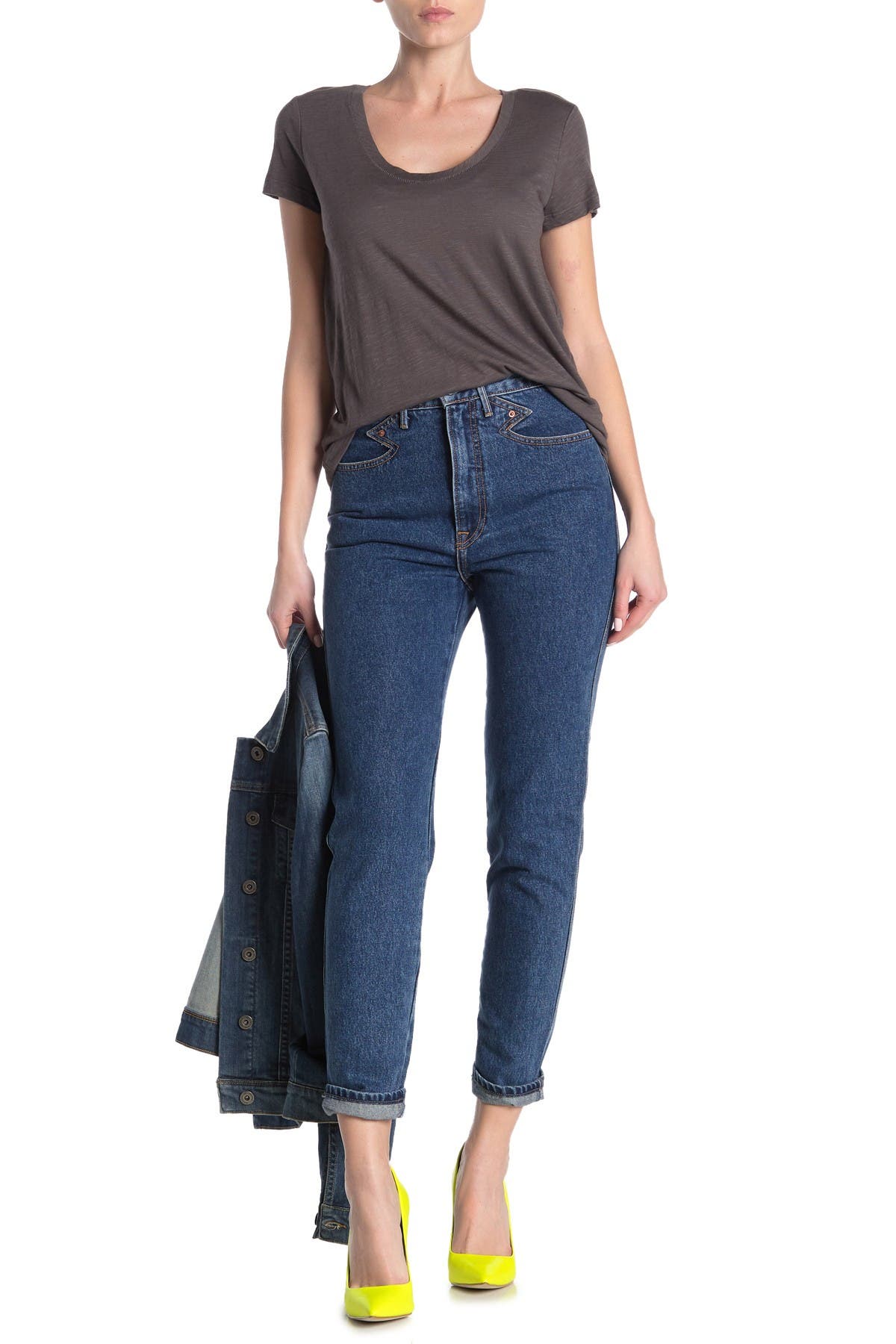 high rise western jeans