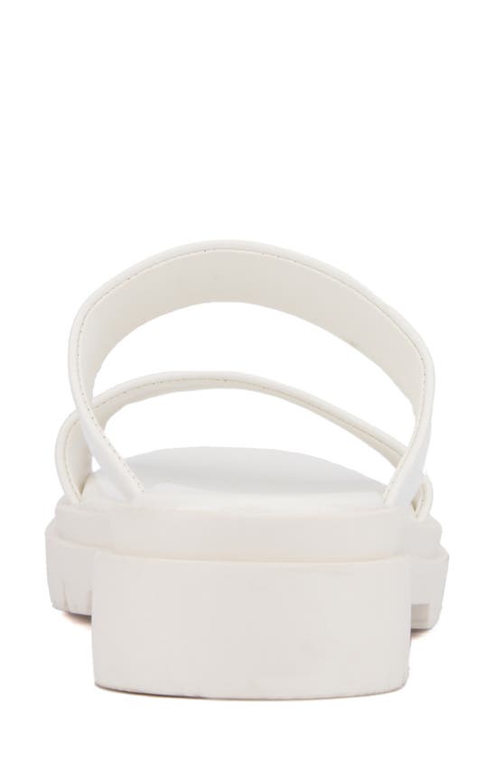 Olivia Miller Tempting Platform Slide Sandal In White