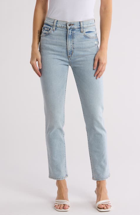 The Valentina Super High Waist Ankle Cigarette Jeans (Malibu Clean)