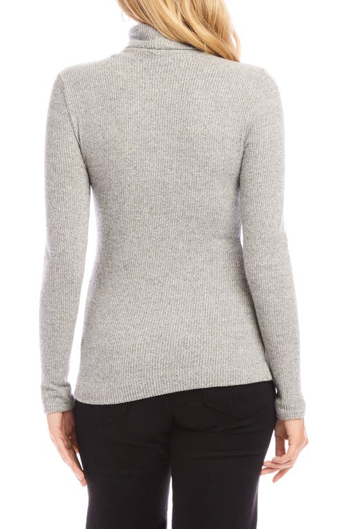 Shop Karen Kane Turtleneck Rib Top In Gray