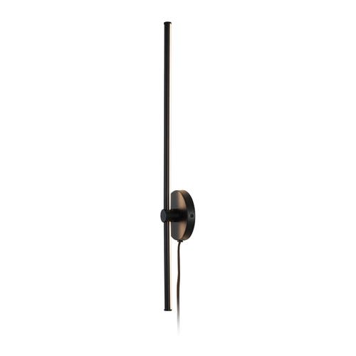 Jonathan Y Anton 1-light Modern Minimalist Iron Adjustable Bar Integrated Led Plug-in Sconce In Yellow