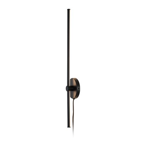 Shop Jonathan Y Anton 1-light Modern Minimalist Iron Adjustable Bar Integrated Led Plug-in Sconce In Yellow