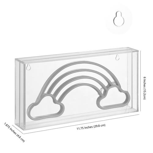 Jonathan Y Rainbow Contemporary Glam Acrylic Box Usb Operated Led Neon Light In Multi Color