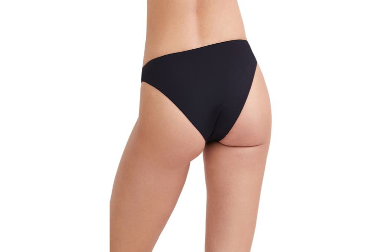 Au Naturel By Gottex Striped Print Mid-rise Swim Bottom In Black