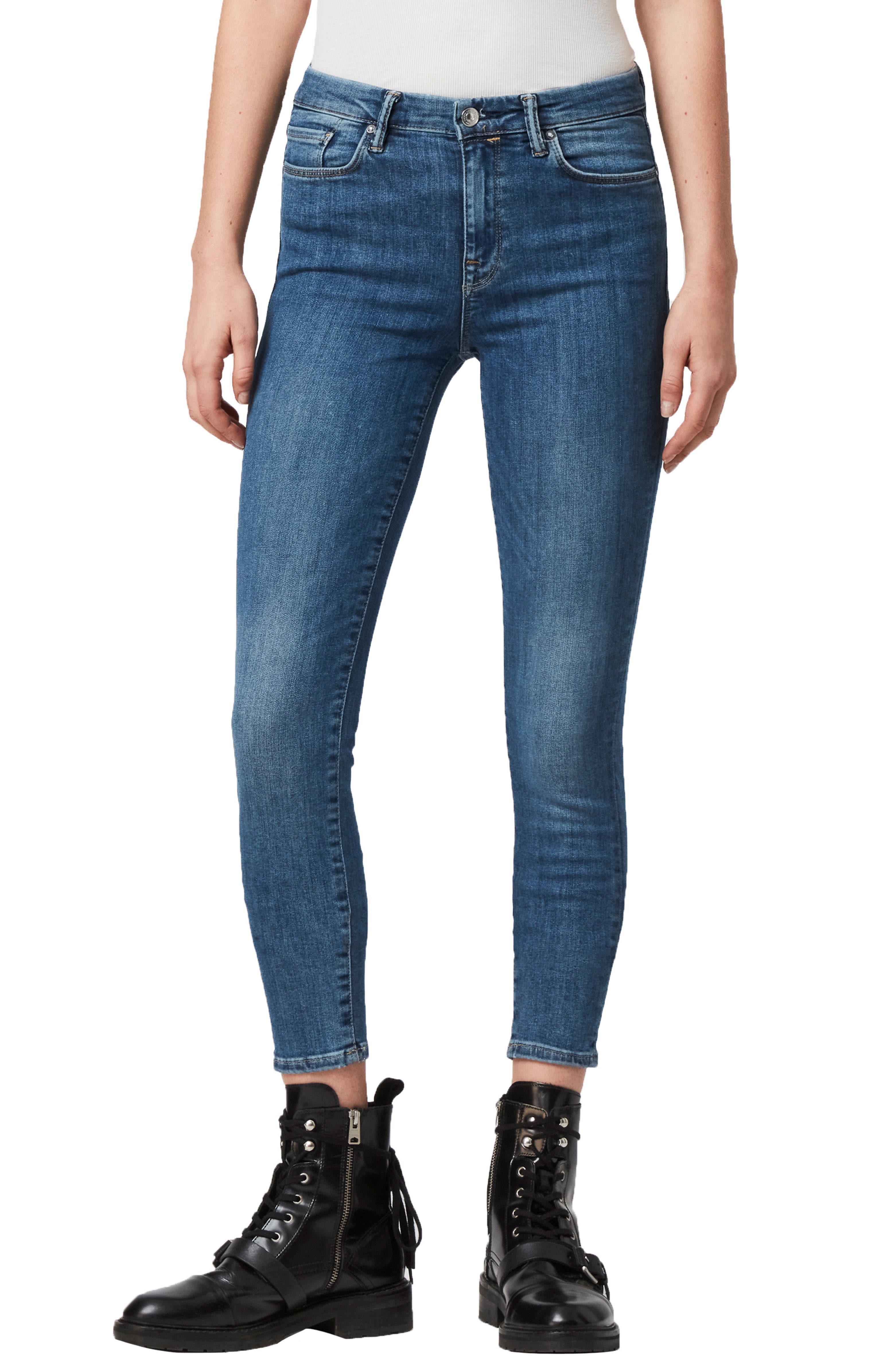 ALLSAINTS Grace Skinny Jeans (Fresh Blue) | Nordstrom
