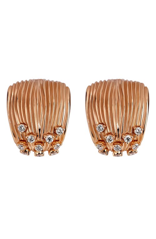 Hueb Plissé Diamond Earrings in 18K Rose Gold at Nordstrom
