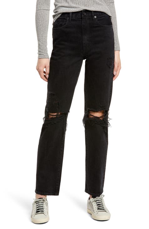 Women's Black Ripped & Distressed Jeans