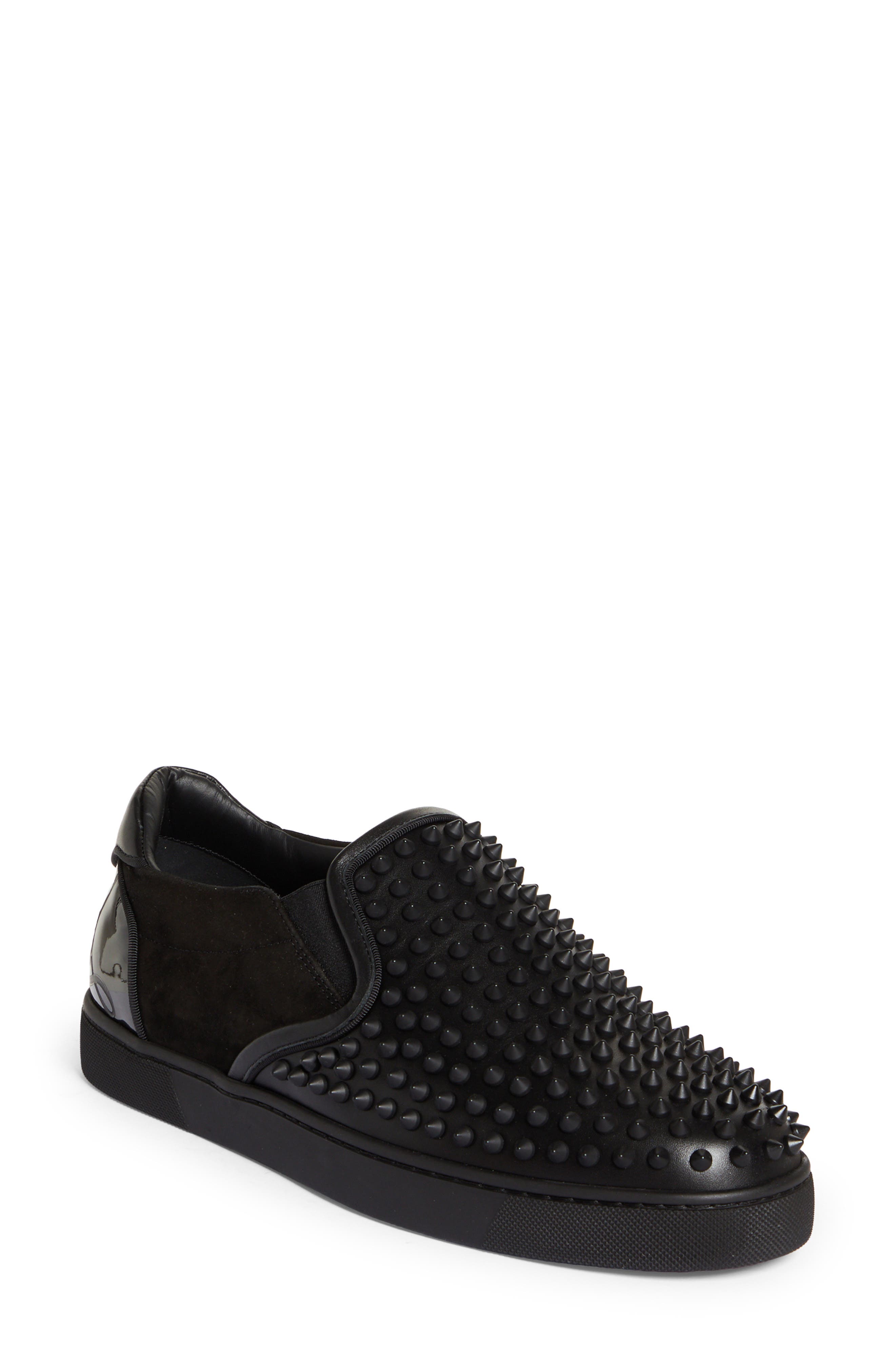 Christian Louboutin Logo Slides in Black for Men Mens Shoes Slip-on shoes Slippers 