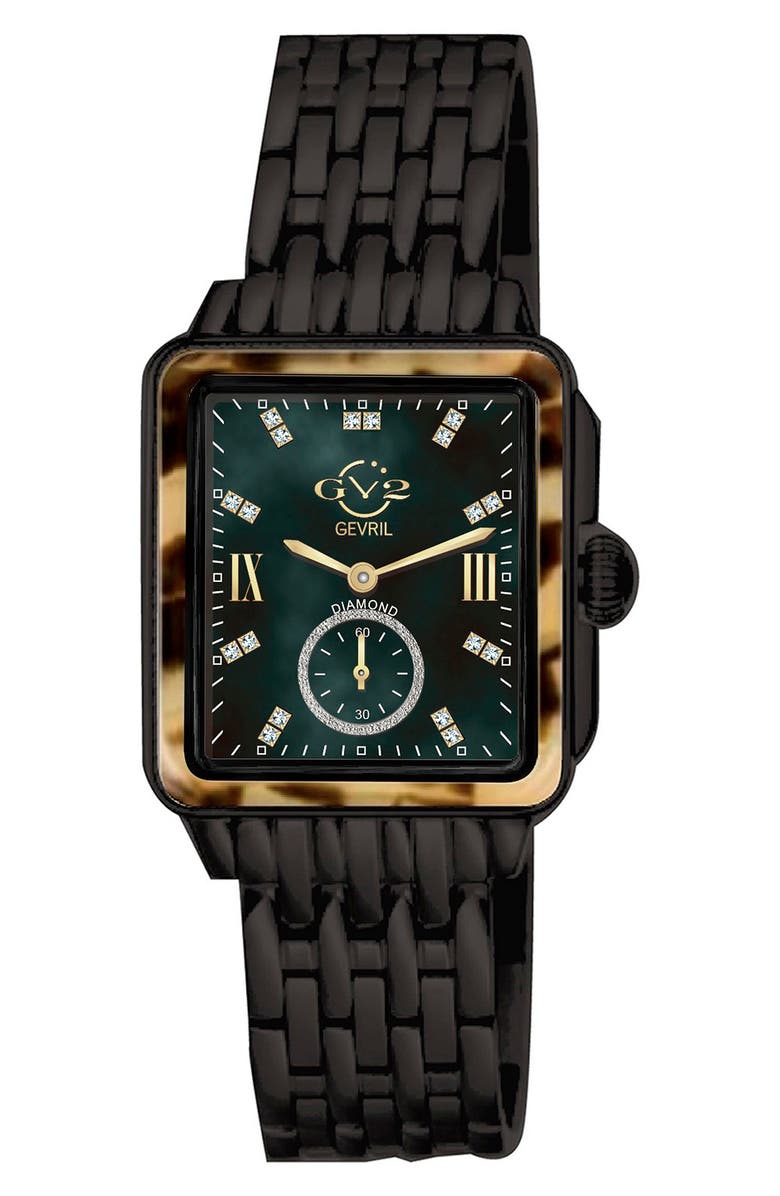 GV2 Gevril GV2 Bari Tortoise & Diamond Watch, 37mm | Nordstromrack