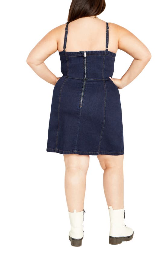 Shop City Chic Ashlynn Sleeveless Denim Dress In Indigo