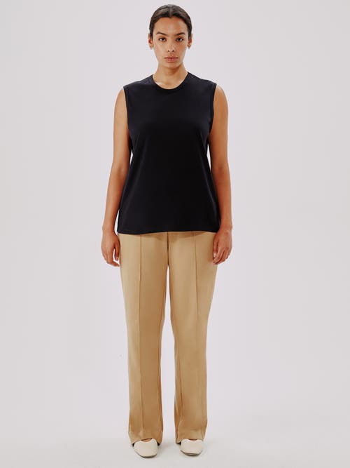 Another Tomorrow Loose Sleeveless Tee In Black