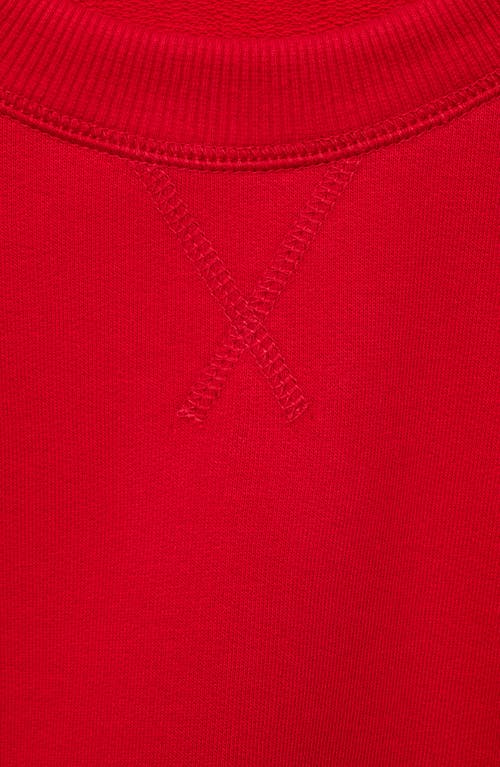 Shop Mango Cotton Crewneck Sweatshirt In Red