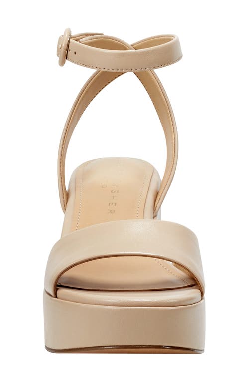 Marc Fisher Ltd Razza Platform Ankle Strap Sandal In Light Natural