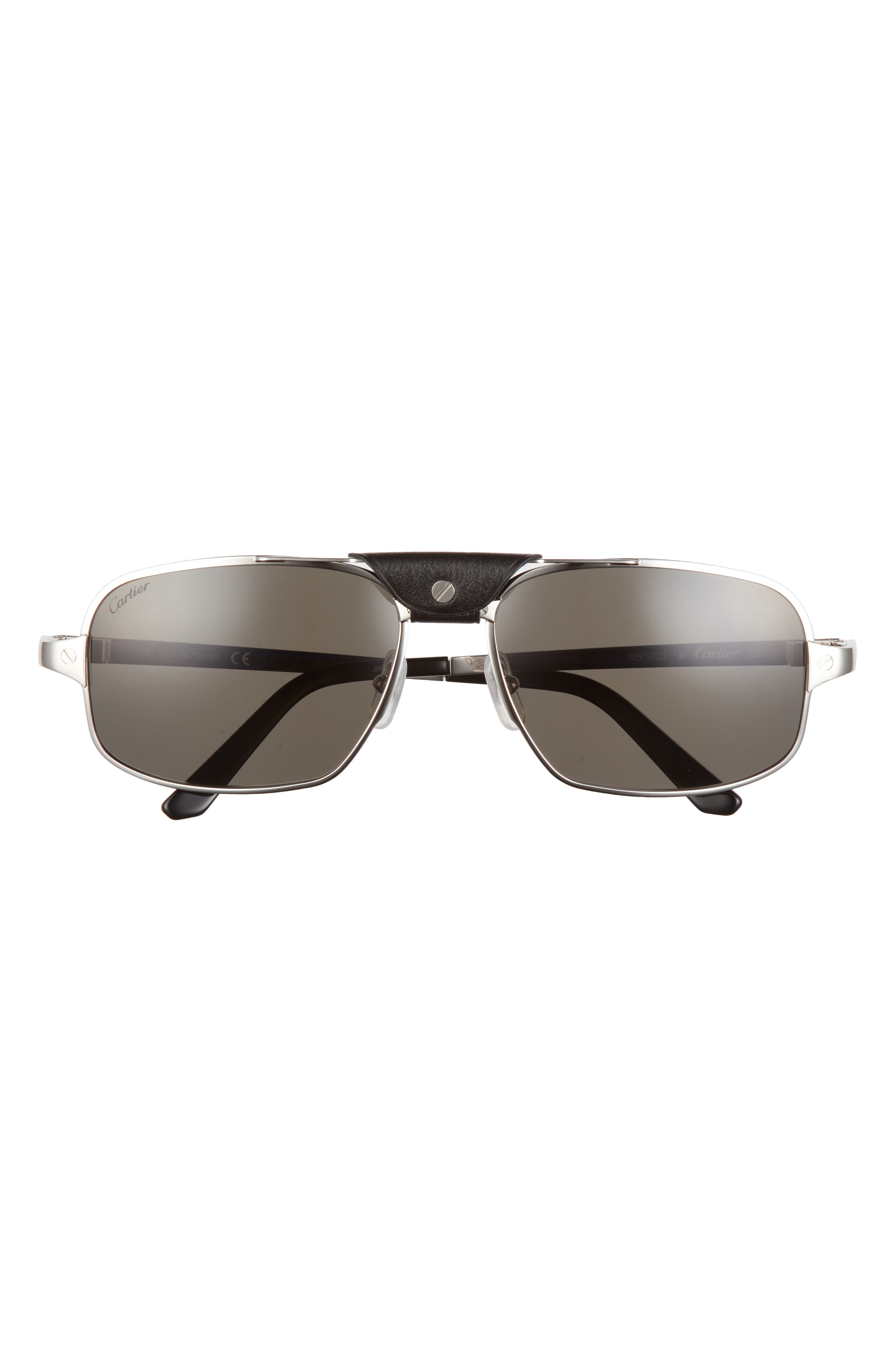Cartier 60mm Polarized Aviator Sunglasses in Silver at Nordstrom