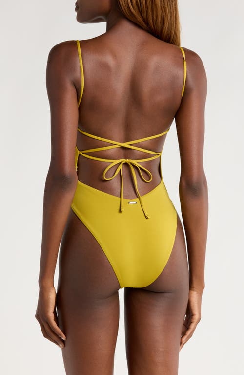 Shop Maaji Olive Palmetto Brittany Reversible One-piece Swimsuit In Green