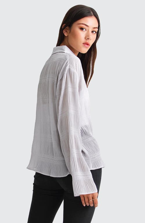 Belle & Bloom Yoko Shirred Chiffon Blouse In Grey
