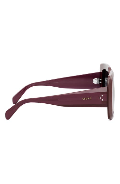 Celine Bold 3 Dots Square Sunglasses, 54mm In Shiny Bordeaux/smoke