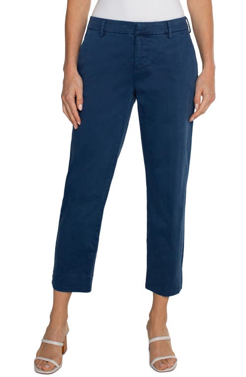 Liverpool Los Angeles Kelsey Slit Hem Crop Twill Trousers at Nordstrom,