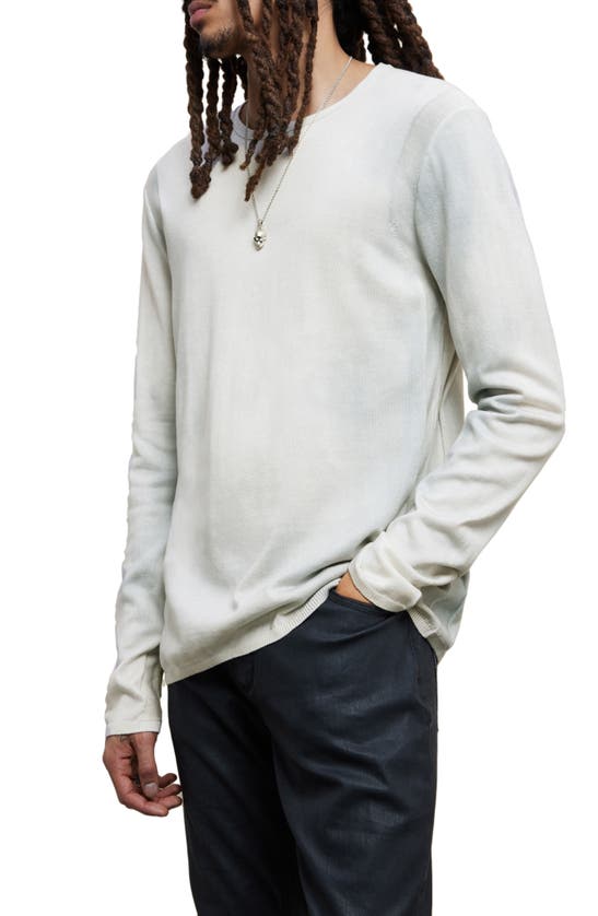 John Varvatos Hays Tie Dye Mercerized Cotton Crewneck Sweater In Reflection Grey